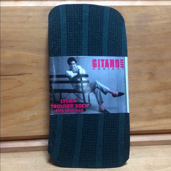 Gitano NEW Vintage Black Green Aheer polka dots Trouser Socks One Size - Picture 1 of 5